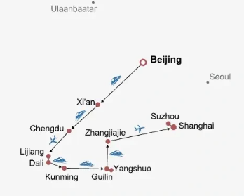 21 Days Private Tour of Beijing - Xi'an - Chengdu - Lijiang - Dali - Kunming - Guilin - Yangshuo - Guilin - Zhangjiajie - Shanghai - Suzhou - Shanghai